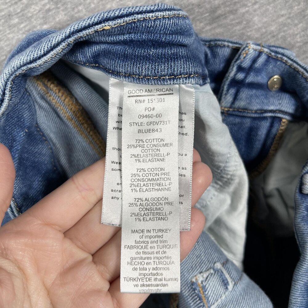 Good American Flare Jeans Womens 12/31 (28x32) Blue Flared Mid Rise Denim - Picture 8 of 10